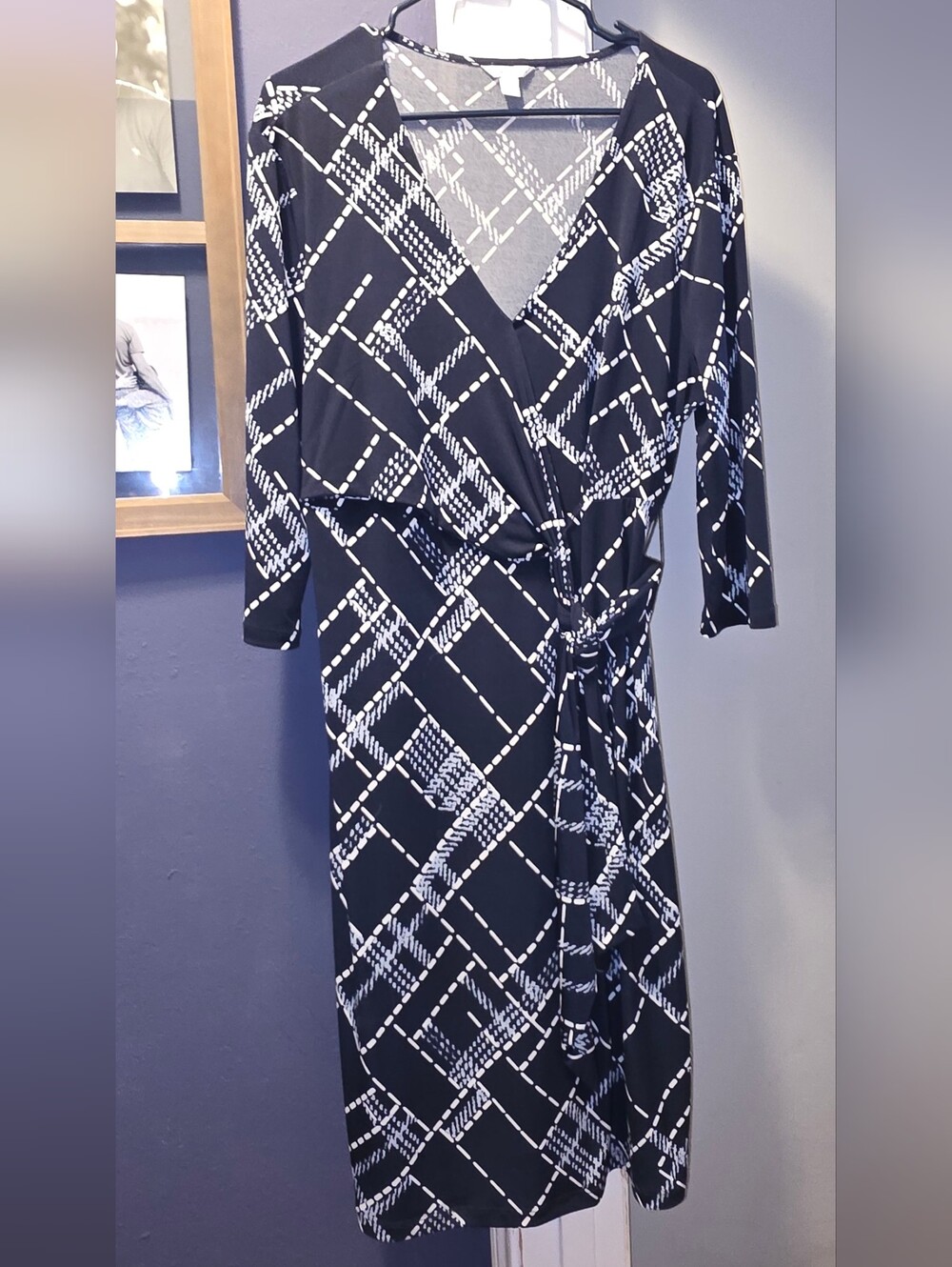 Cato Navy White Wrapped Dress XL